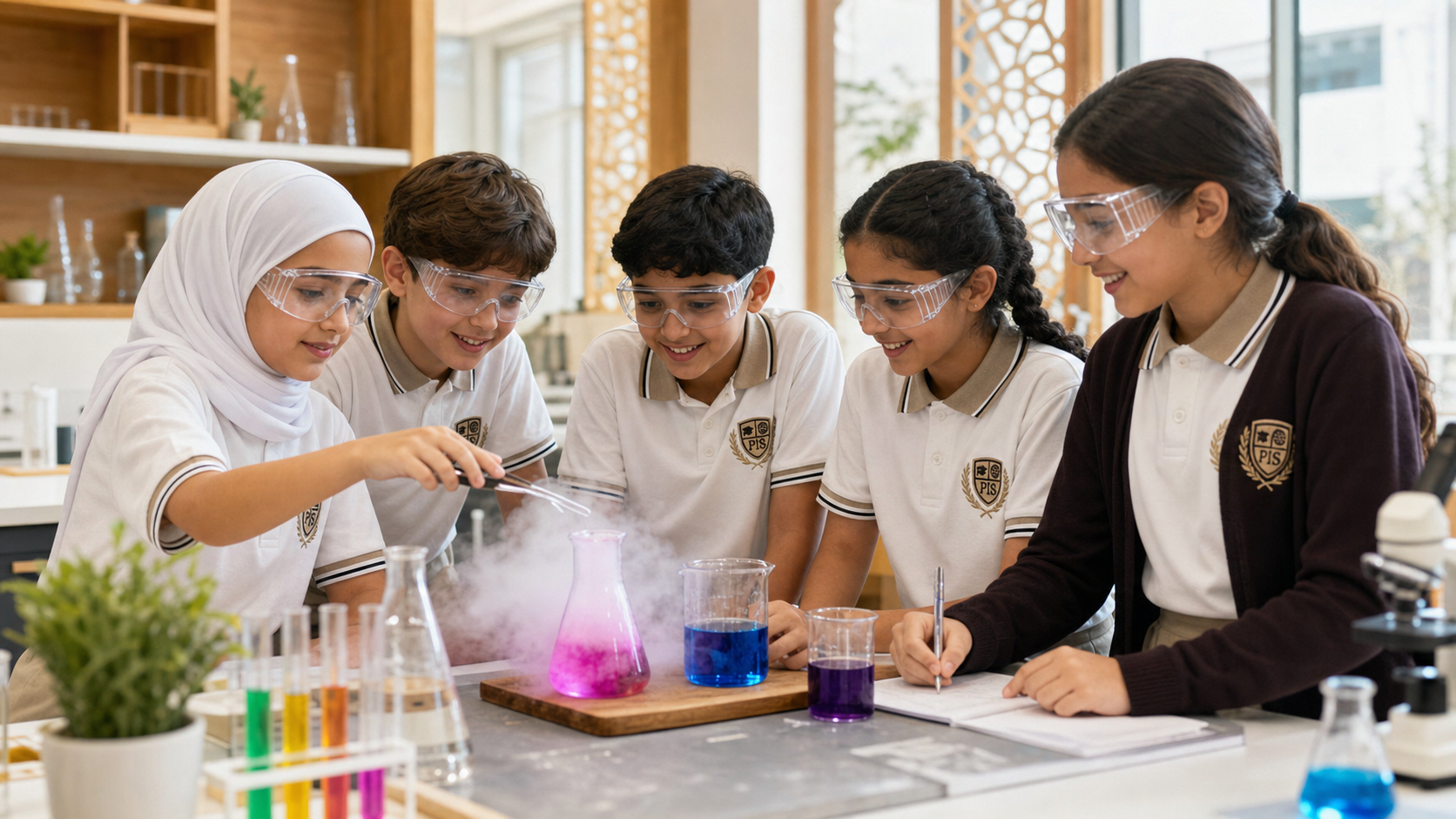 Students exploring science together
